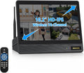 (10CH All in One Monitor) Home Security Cameras Wireless Outdoor Security Camera System,WiFi NVR Network Surveillance Video Recorder Indoor House Alarm