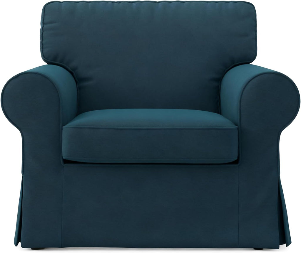 Ektorp Chair Cover Replacement for IKEA Ektorp Sofa Cover, Ektorp Armchair Cover, Ektorp Cover Only!(Daily Blue)