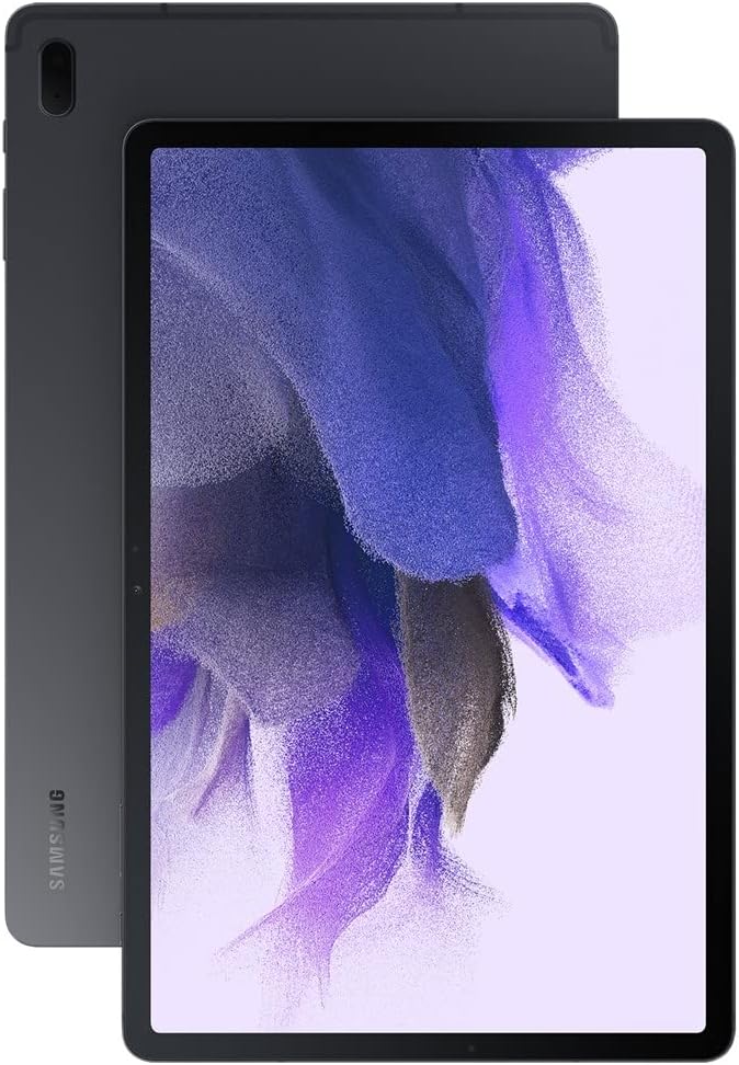 Samsung Galaxy Tab S7 FE 2021 Android Tablet 12.4' Screen WiFi + LTE Unlocked 64GB Long-Lasting Battery Powerful Performance, Mystic Black - S-Pen NOT Included - (Renewed)