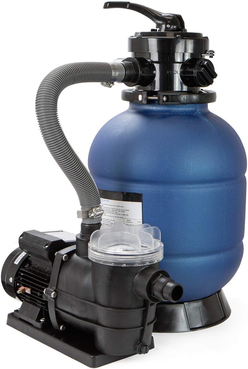 XtremepowerUS High-Flo Sand Filter Pump System 13' Filter Tank 10,000 Gallons for Above Ground Swimming Pool 3/4HP Pool Pump 2400GPH High Flow Fitting Adapter