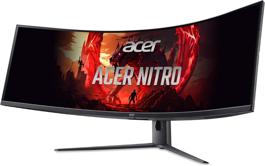 Acer Nitro 49' Gaming Monitor | UltraWide DQHD 5120 x 1440 | 1000R 32:9 Curved | AMD FreeSync | Up to 120Hz Refresh Rate | 3ms (G to G) | 1 x Display Port 1.4 & 2 x HDMI 2.0 Ports | EI491CUR J0biiphx