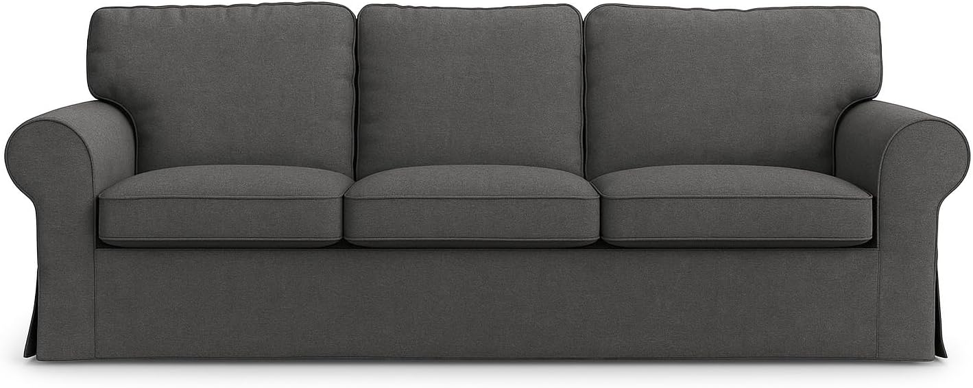 Ektorp Sofa Cover 3 Seat Replacement for IKEA Ektorp Sofa Cover, Ektorp Couch Cover, Ektorp Cover Only!(Daily Dark Grey)
