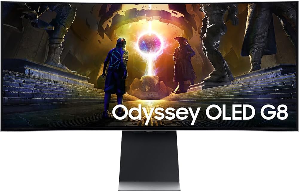 Samsung 34' Odyssey OLED G8 G85SD 175Hz 0.03ms Curved Gaming Monitor Bundle with Tech Smart USA Elite Suite 18, 2X 4K HDMI Cable & Deco Gear CPS Exclusive 26 Month Protection Pack (BEACH-CPS-261000)
