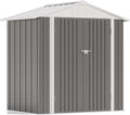Patiowell 6x4 FT Storage Shed, Outdoor Metal Sheds with Lockable Door and Sloping Roof, Waterproof Outside Utility Garden Tool Shed with Breathable Vents for Patio Lawn Backyard, Gray