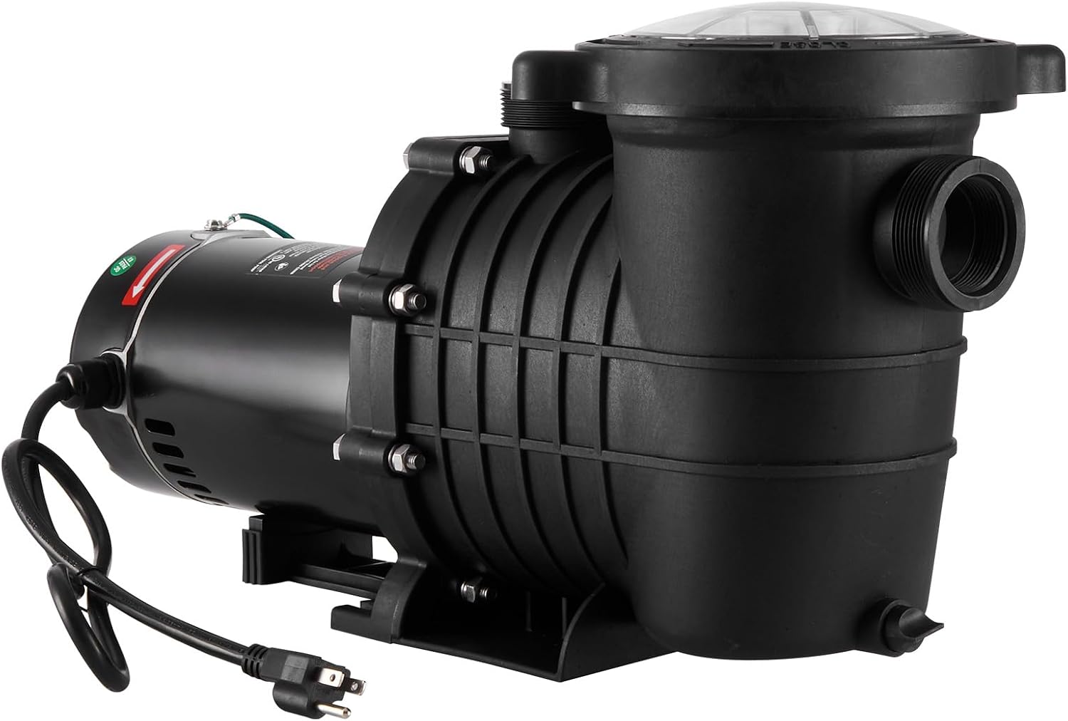 VEVOR Above Ground Pool Pump, 1HP, 80 GPM Max. Flow Single Speed Swimming Pool Pump, 110V/240V 3450RPM 34.4ft Max. Head Pool Pump with Filter Basket for Above Ground Pools, Hot Tubs, or Spas