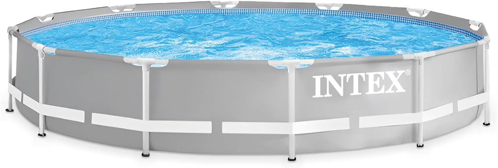 INTEX 26710EH Prism Frame Premium Above Ground Swimming Pool: 12ft x 30in – SuperTough Puncture Resistant – Rust Resistant – Easy Assemble – 1718 Gallon Capacity – Pool Only
