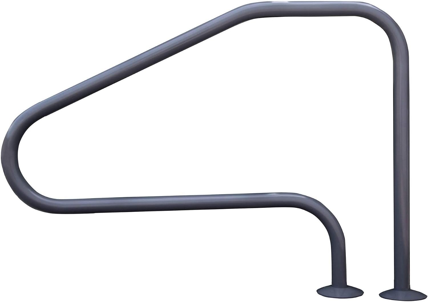 Saftron RTD-448-GG 4 Bend Swimming Pool Mounted Polymer Handrail, Graphite Gray