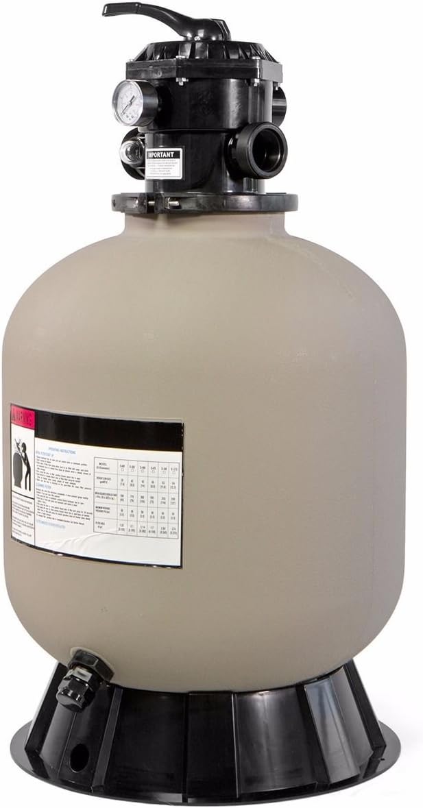 XtremepowerUS 19' Above Inground Swimming Pool Sand Filter System 7-Way Multi-Port Valve Pool Filter up to 24,000 Gallons with Stand