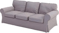 Sofa Covers Compatible with IKEA Ektorp 3 Seat Sofa Slipcovers (Polyester Flax Light Gray, Ektorp Sofa)