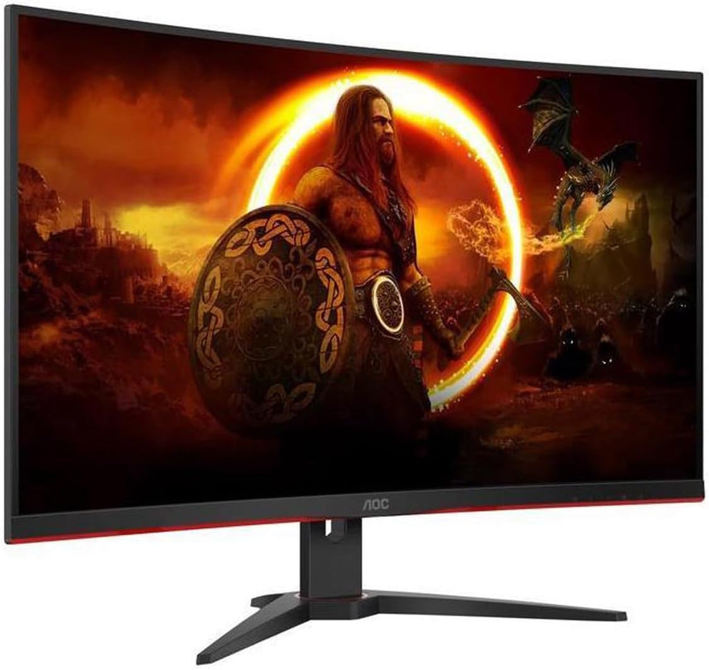 AOC C32G2 31.5' Curved Frameless Gaming Monitor FHD, 1500R Curved VA, 1ms, 165Hz, FreeSync, Height Adjustable, 3-Year Warranty