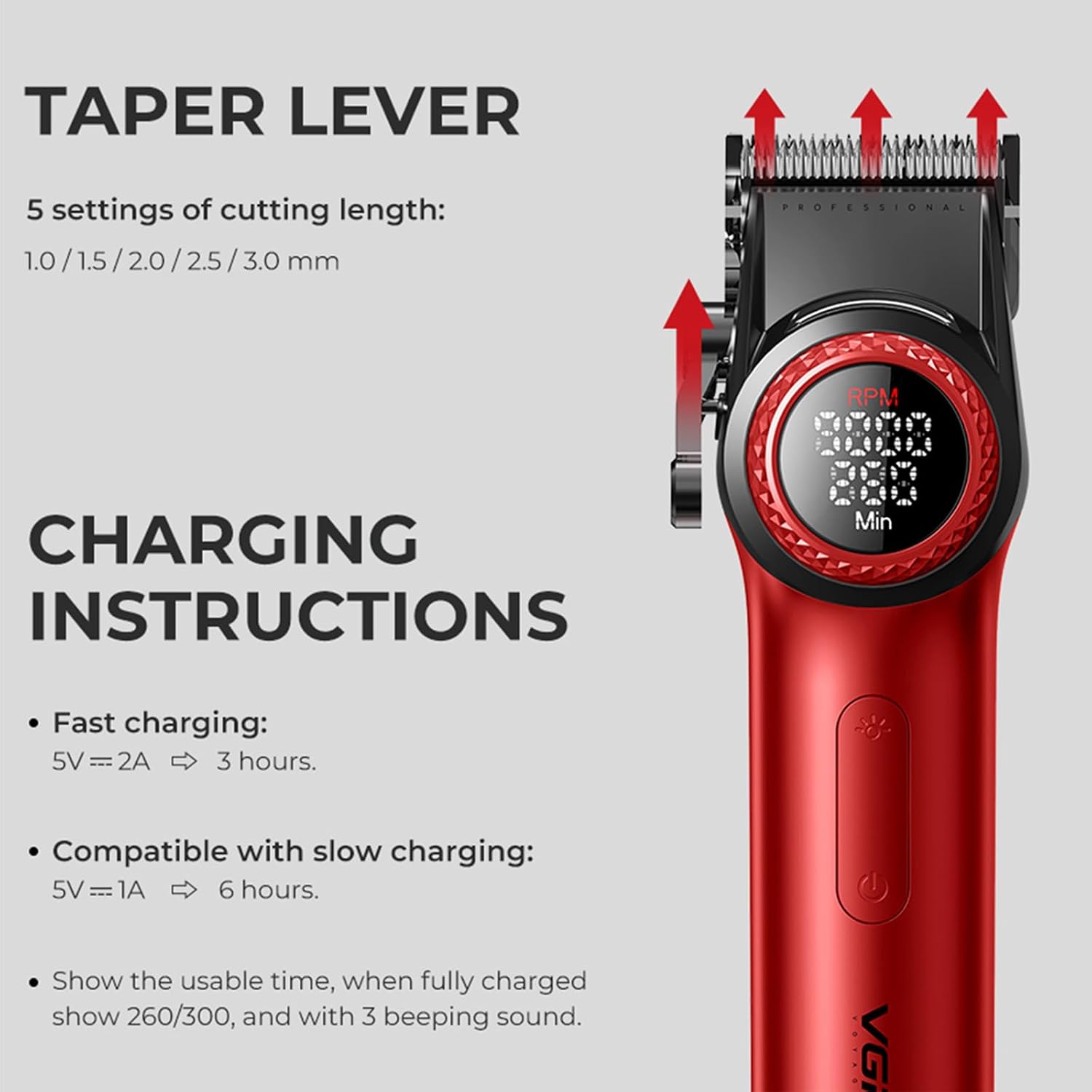 VGR Hair Clippers for Men Professional, T-Blade Trimmer Cordless Clippers and Trimmers Set, Electric Foil Shaver for Men with Double Foil, Rechargeable 3 Piece Men's Hair Cutting Kit, LED Display