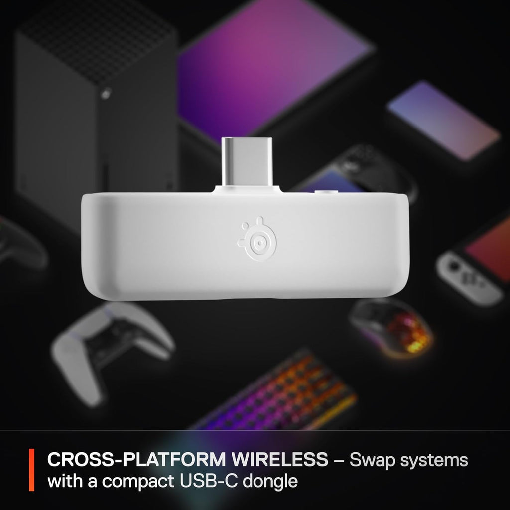 SteelSeries Arctis Nova 5X Wireless Multi-System Gaming Headset — White — Neodymium Magnetic Drivers — 100+ Audio Presets — 60 HR Battery — 2.4GHz or BT — Gen2.X Mic — Xbox, PC, PS, Switch, Mobile