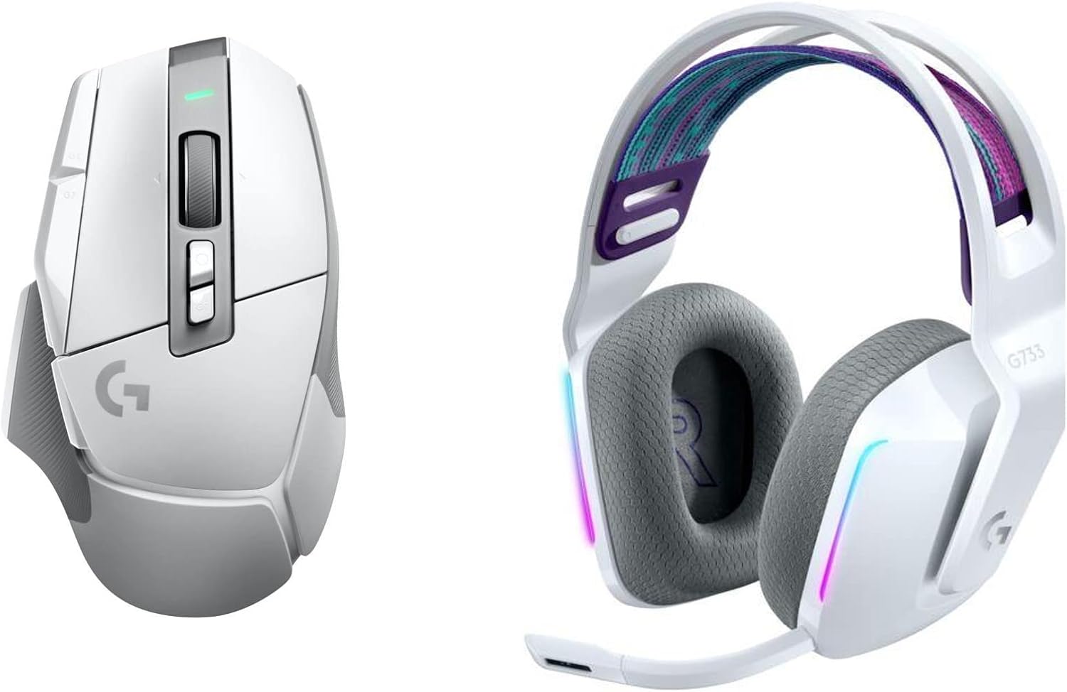 Logitech G502 X Lightspeed Wireless Gaming Mouse + G733 Lightspeed Wireless Gaming Headset - White