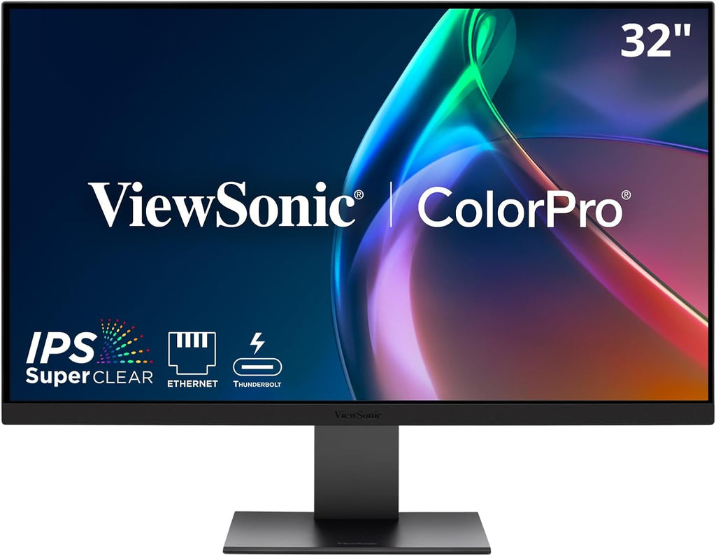 ViewSonic VP3276T-4K 32 Inch 4K ColorPro Monitor, IPS Display with 100% sRGB and Pantone Validated for Mac Studio and MacBook Pro, Advanced Ergonomics, Thunderbolt 4, HDMI, and DisplayPort Inputs