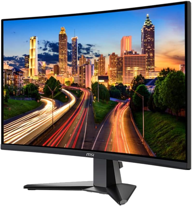 MSI MAG 27C6X Curved 27 inch 1920 x 1080 Full HD 250Hz 1ms Gaming Monitor, Bundle with Less Blue Light, Adaptive Sync, HDMI, DisplayPort, MK270 Wireless Keyboard & Mouse, Gel Mouse & Wrist Pad