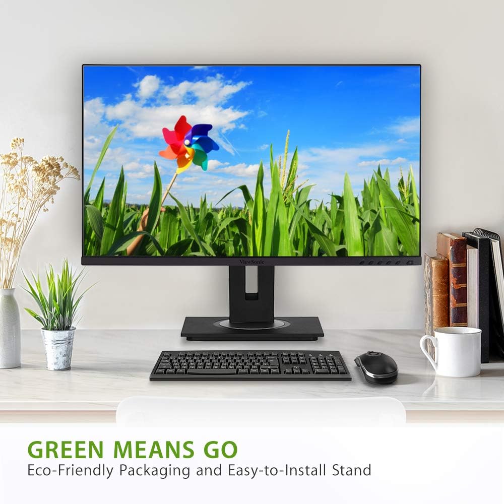 ViewSonic VG2755 27 Inch 1080p Monitor, IPS Display with 60W USB-C for Smooth Home and Office Productivity, Full Ergonomic Adjustability, HDMI, DisplayPort, and VGA Inputs
