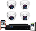 GW Security 8 Channel 4K NVR 8MP Smart AI Face Recognition Surveillance Security Camera System with 4 Super HD 8MP IP PoE Microphone Dome Security Cameras, Human & Vehicle Detection