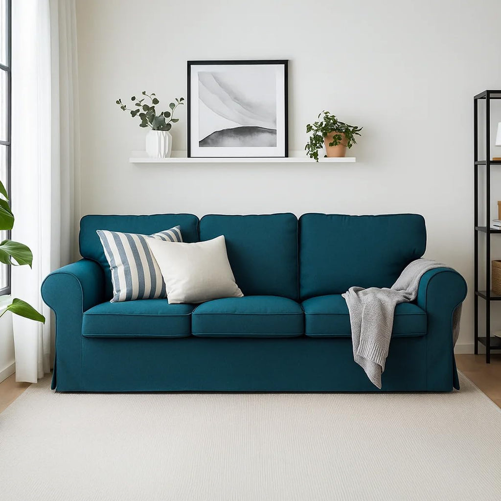 Ektorp Sofa Cover Replacement for IKEA Ektorp Sofa Cover 3 Seat, Ektorp Couch Cover, Ektorp Cover Only!(Daily Blue)