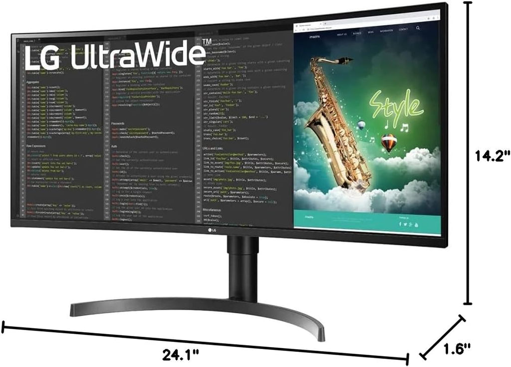 LG 35' 35BN75CN-B VA HDR QHD UltraWide™ Curved Monitor (3440x1440) with 100Hz Refresh Rate, 5ms(GTG), USB Type-C™, AMD FreeSync™, Dynamic Action Sync, Black Stabilizer, MaxxAudio® & Ergonomic Design