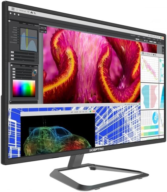 Sceptre 27 Inch IPS Ultra 4K LED Monitor U278W-4000R, UHD 3840x2160, HDMI 2.0 DVI DisplayPort Speakers, Metallic Black (2017)