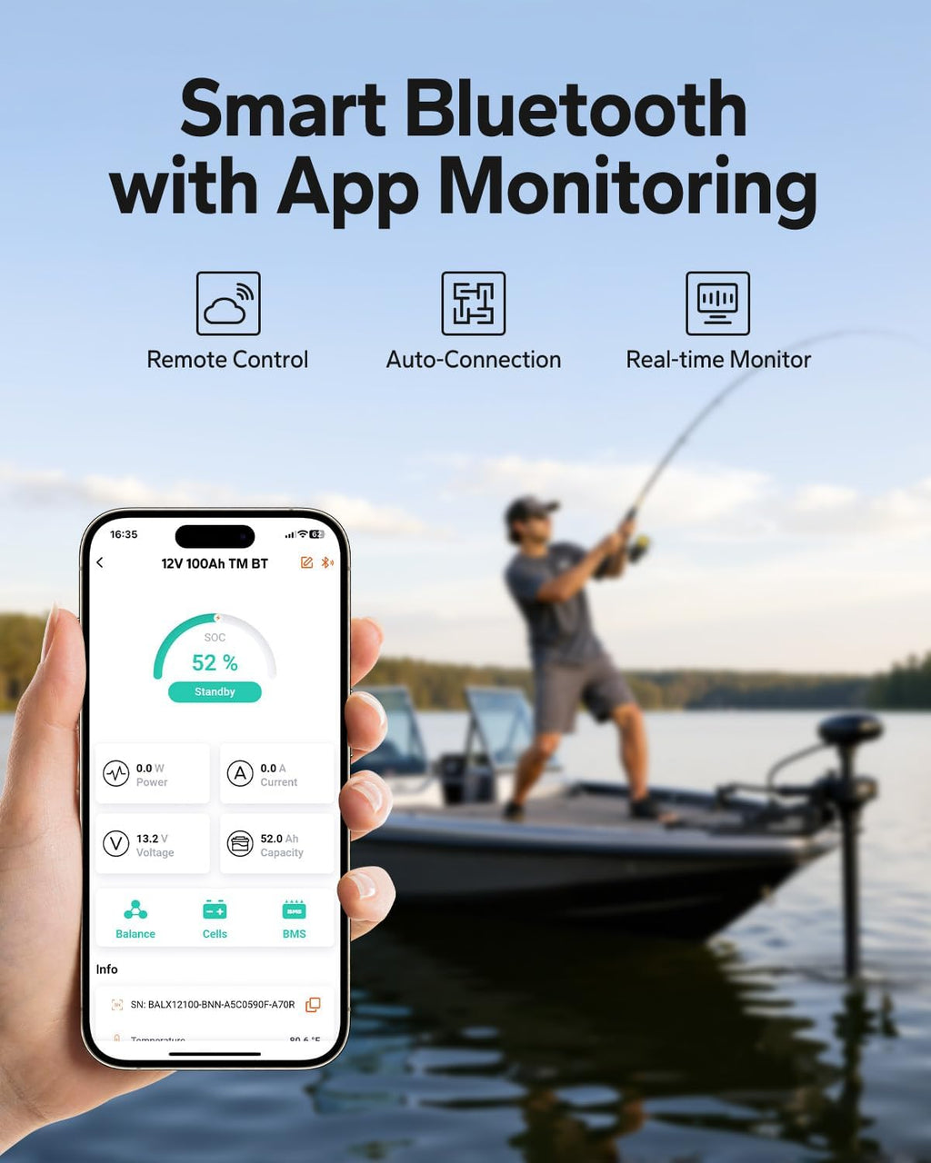 Litime 12V 100Ah Trolling Motors LiFePO4 Battery (Group 31), 12 Volt Bluetooth Lithium Batteries, Max. 15000 Deep Cycles, 100A BMS, Low-Temp Protection for Marine, Boat, Yacht, RV, Solar (3-Pack)