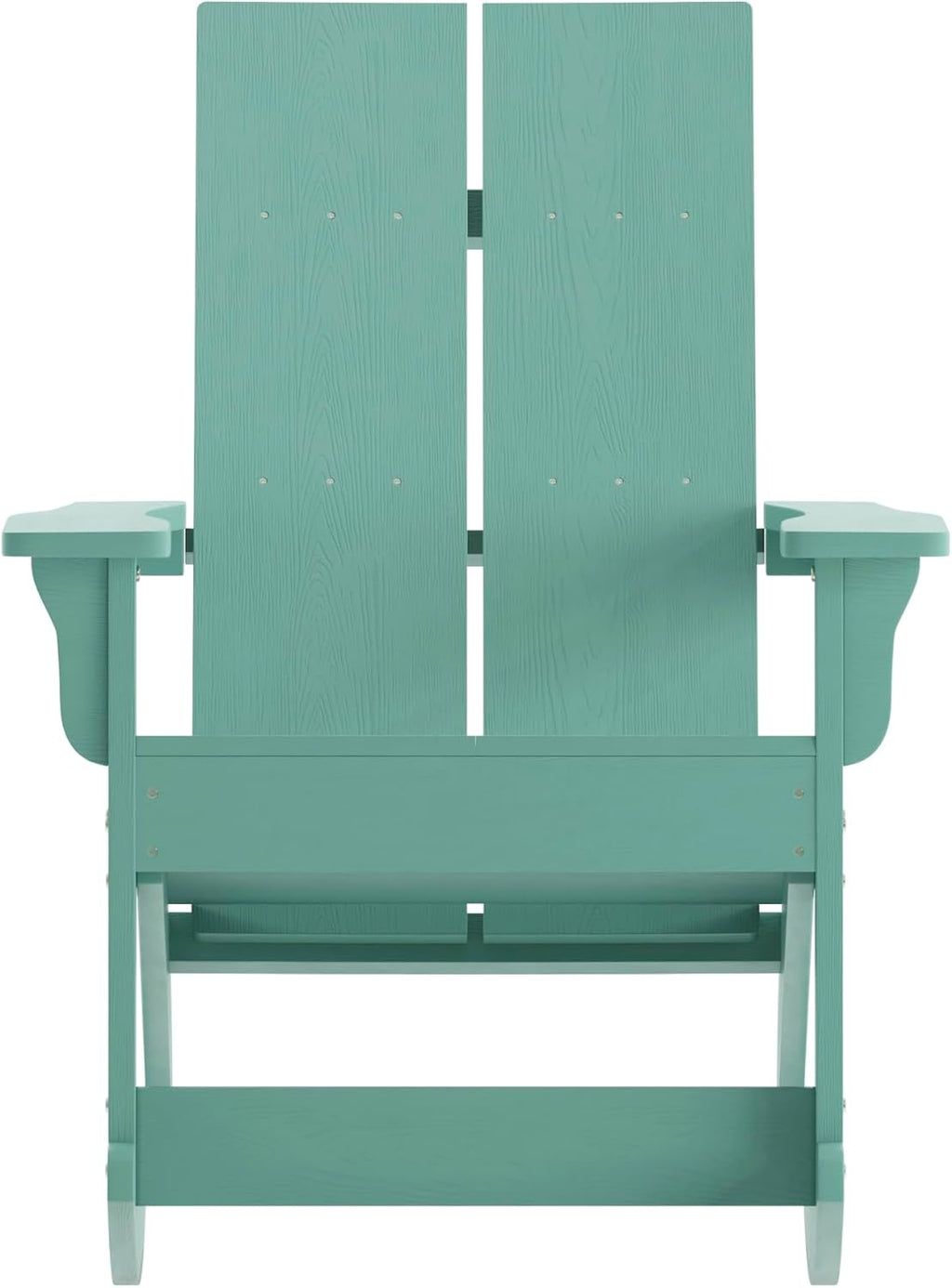EMMA + OLIVER Harmon Adirondack Rocking Chair - Sea Foam Poly Resin - for Indoor/Outdoor Use - All Weather Materials - Easy Assembly - 350 lb. Weight Capacity