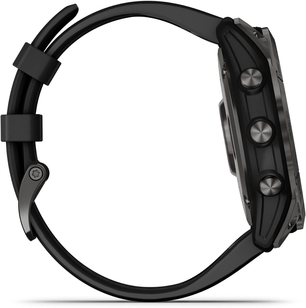 Garmin Fenix 7X Solar, Larger Sized Adventure smartwatch, with Solar Charging Capabilities, Rugged Outdoor Watch with GPS, Touchscreen, Health and Wellness Features, Slate Gray with Black Band