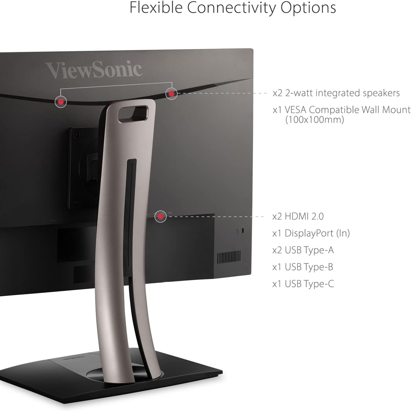 ViewSonic VP2756-4K 27 Inch 4K ColorPro Monitor, IPS Display with 100% sRGB and Pantone Validated for Professional Photo Editing, Advanced Ergonomics, 60W USB-C, HDMI, and DisplayPort Inputs