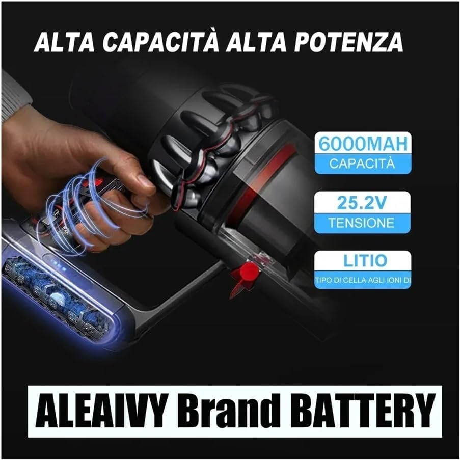 25.2V 6000mAh/8000mAh Replacement Battery V11 Vacuum Cleaner - Compatible with Dyson SV15, SV16, SV17, SV18, SV22 High Performance and Long Lasting Power(8000mAh)