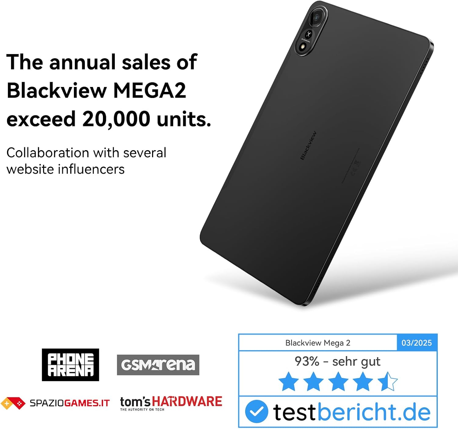 Blackview Android Tablet with Keyboard and Mouse,12 inch Large Tablet, Computer Tablets with Gemini AI,Pen,24GB+128GB/2TB, 2K FHD+ Display, 9000mAh/18W, Widevine L1, 5G WiFi, GPS