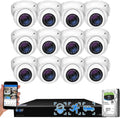 GW Security 16 Channel 4K NVR 5MP PoE IP Surveillance Security Camera System with 12 Super HD 1920P 30FPS Real-Time Waterproof Microphone PoE Security AI Dome Cameras, Face/Human/Vehicle AI Detection
