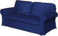 Velvet Pets Friendly Sofa Covers Made Compatible for IKEA Ektorp Loveseat Two Seat Slipcovers (Velvet Blue Ektorp 2)