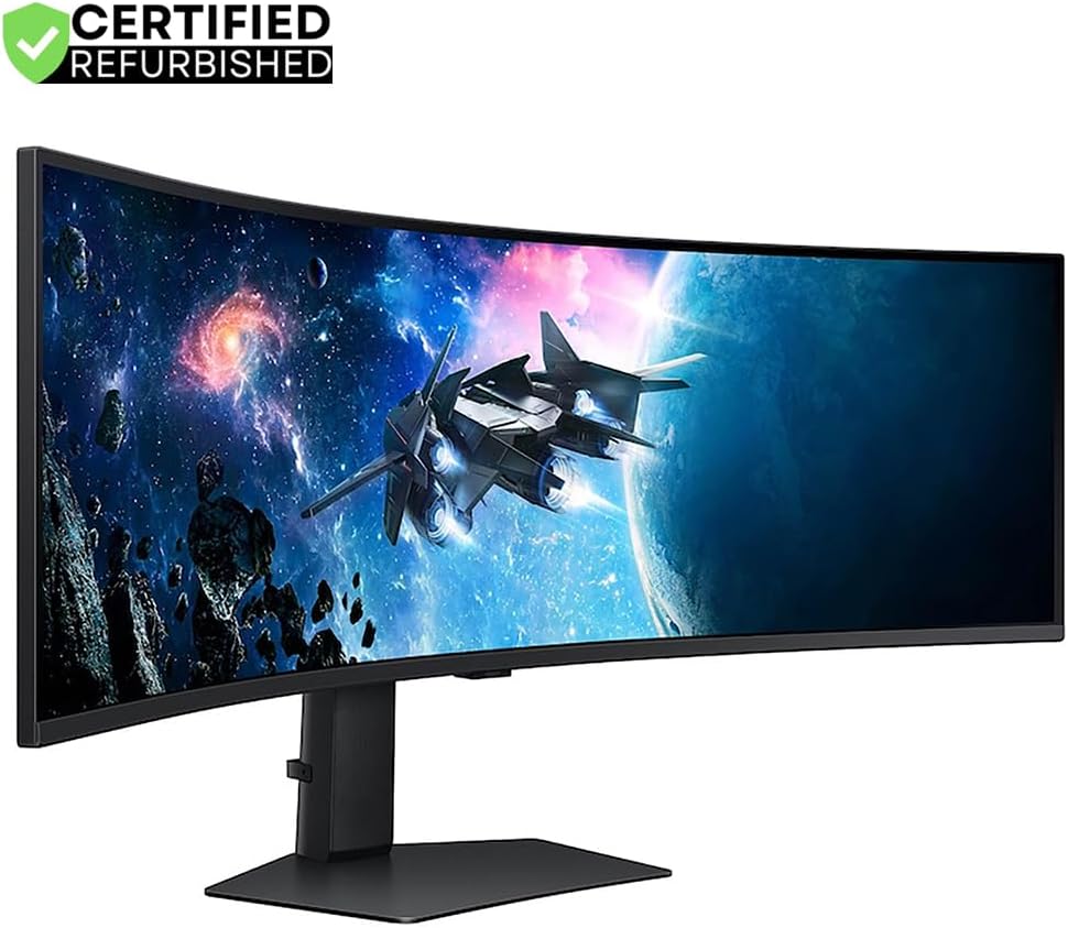 Samsung (Refurbished LS49CG954E 49 inch Odyssey G9 G95C DQHD 240Hz 1ms(GtG) DisplayHDR 1000 Curved Gaming Monitor Bundle with 2 YR CPS Enhanced Protection Pack (Renewed)