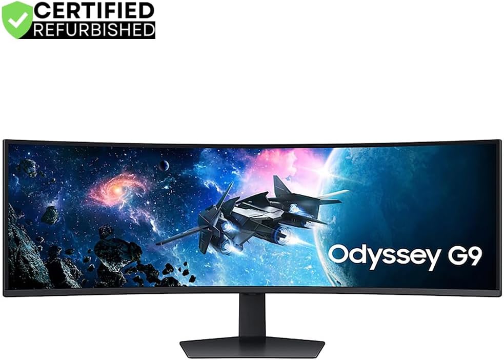 Samsung (Refurbished LS49CG954E 49 inch Odyssey G9 G95C DQHD 240Hz 1ms(GtG) DisplayHDR 1000 Curved Gaming Monitor Bundle with 2 YR CPS Enhanced Protection Pack (Renewed)