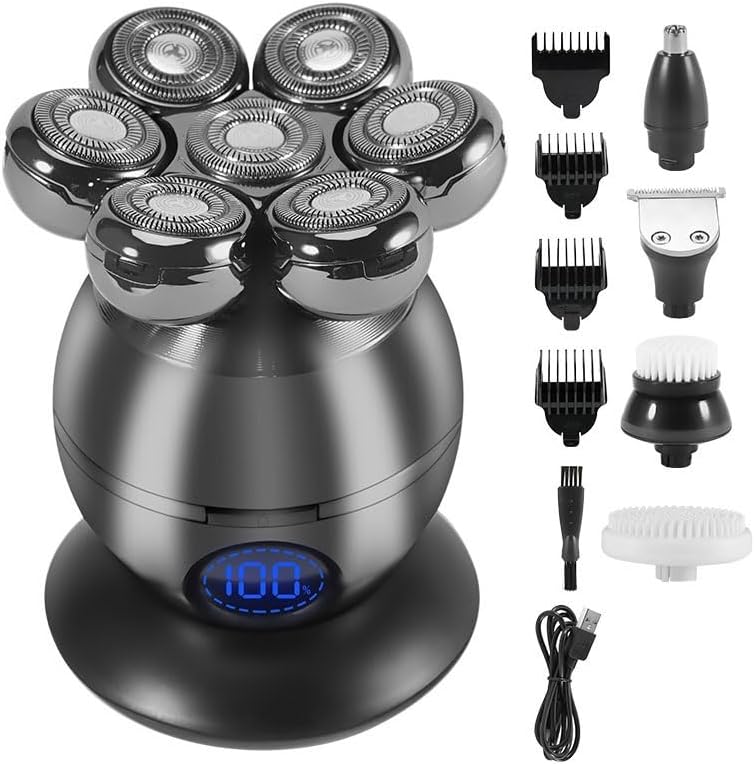 Head Shaver for Men, 5-in-1 Rechargeable Multi Grooming Kit Beard Hair Electric Shaver for Men Body Trimmer Facial Electric Razor Balde Shaving Machine