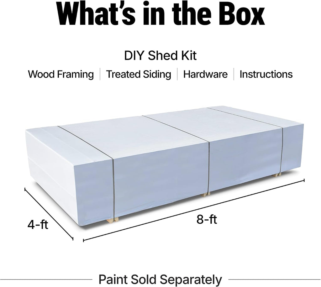 Handy Home Products Highland 8x6 Modern Wooden Storage Shed with Floor Kit and Palram roof- Does not Include Paint