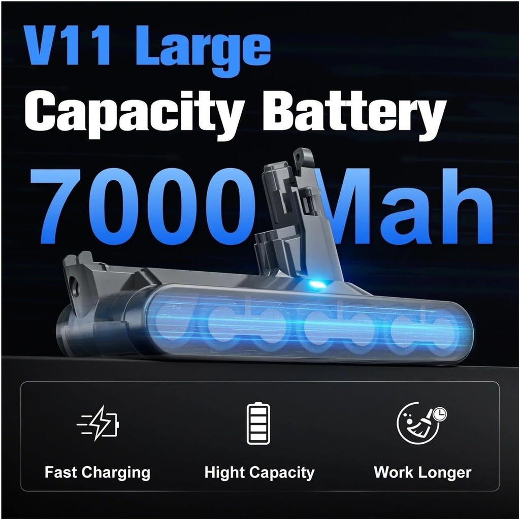 Compatible for Dyson V11 Screw Type Replacement Battery 25.2V 7000mAh SV15 Vacuum Cleaner Battery for V11 Series Rechargeable Battery(4Pack 7000mAh)