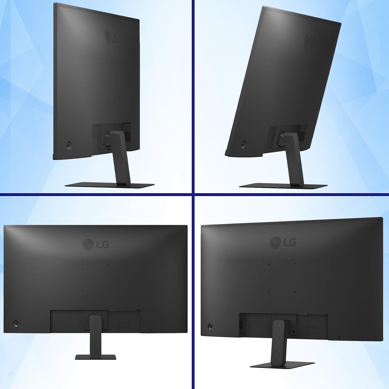 LG 32' QHD IPS Monitor, 2560 x 1440, 100Hz, HDR10, 99% sRGB, USB-C with 15W Power Delivery, 3-Side Borderless Design, Dynamic Action Sync, Tilt Adjustable for Home Office and Productivity