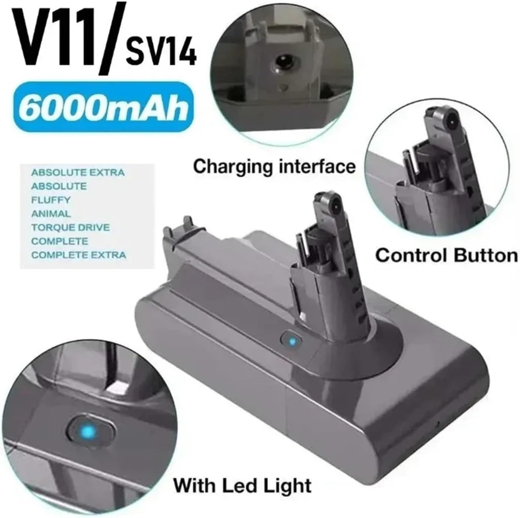 Battery, Compatible with Dyson V11, SV14, SV15 Series, 970145-02, Fluffy SV15, Absolute Extra, Absolute, Animal Vacuum Cleaner(SV14 8000mAh)