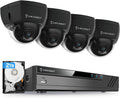 Amcrest 4K 8CH Security Camera System w/ 4K 8CH POE NVR, (4) x 8-Megapixel Dome POE IP Cameras (3840x2160), Pre-Installed 2TB Hard Drive, NV4108E-IP8M-2493EB4-2TB (Black)