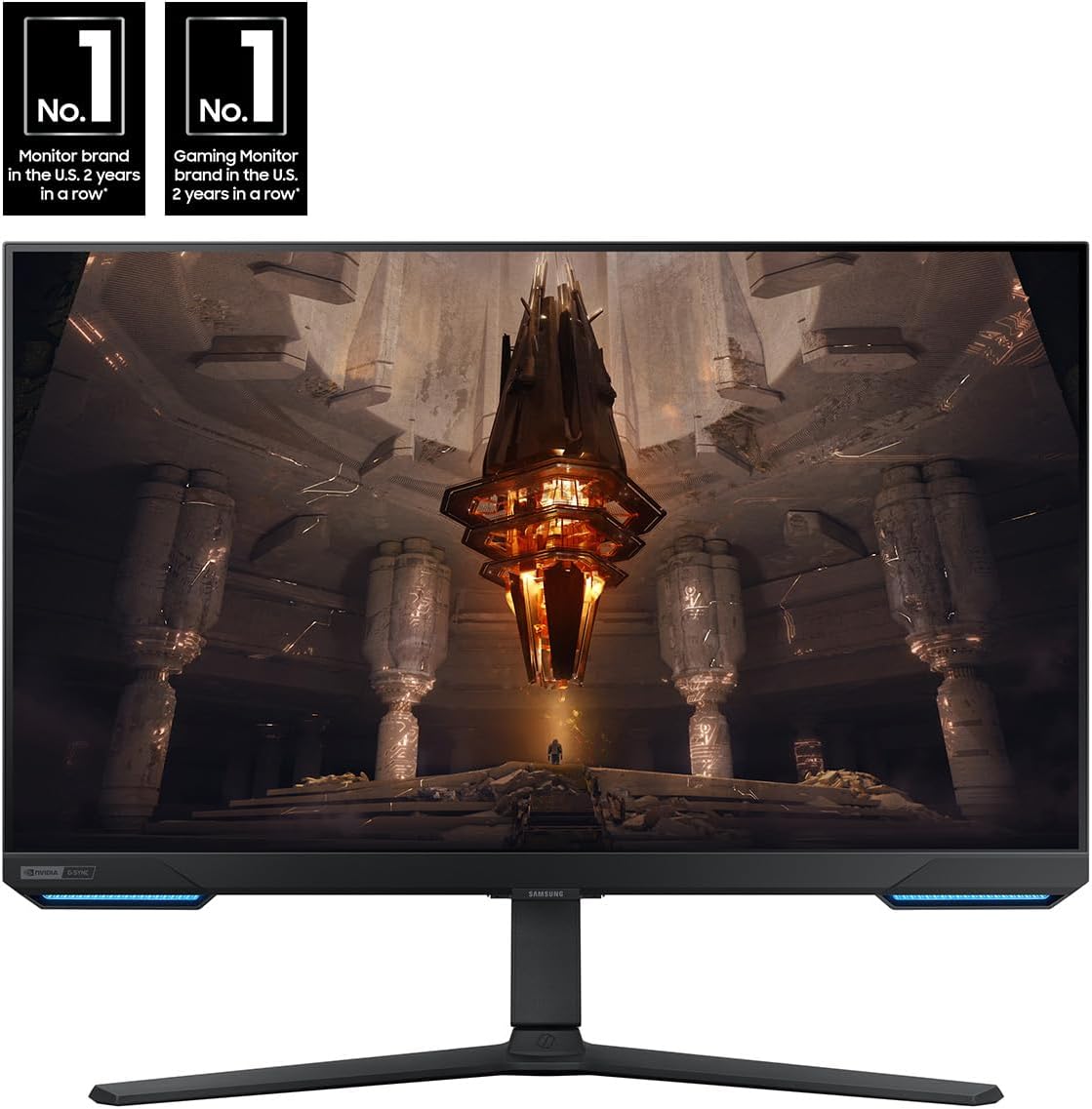 SAMSUNG Odyssey G70B Series 32-Inch 4K UHD Gaming Monitor, IPS Panel, 144Hz, 1ms, HDR 400, G-Sync and FreeSync Premium Pro Compatible, Ultrawide Game View (LS32BG702ENXGO)