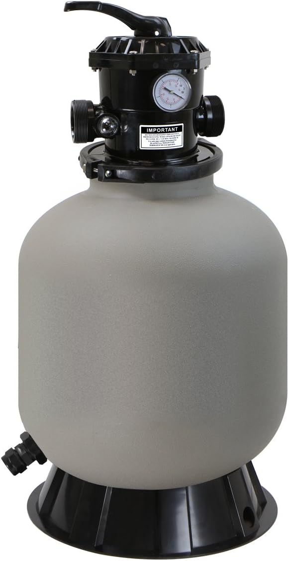 XtremepowerUS 16' Above Inground Swimming Pool Sand Filter System 7-Way Multi-Port Valve Pool Filter up to 21,000 Gallons with Stand
