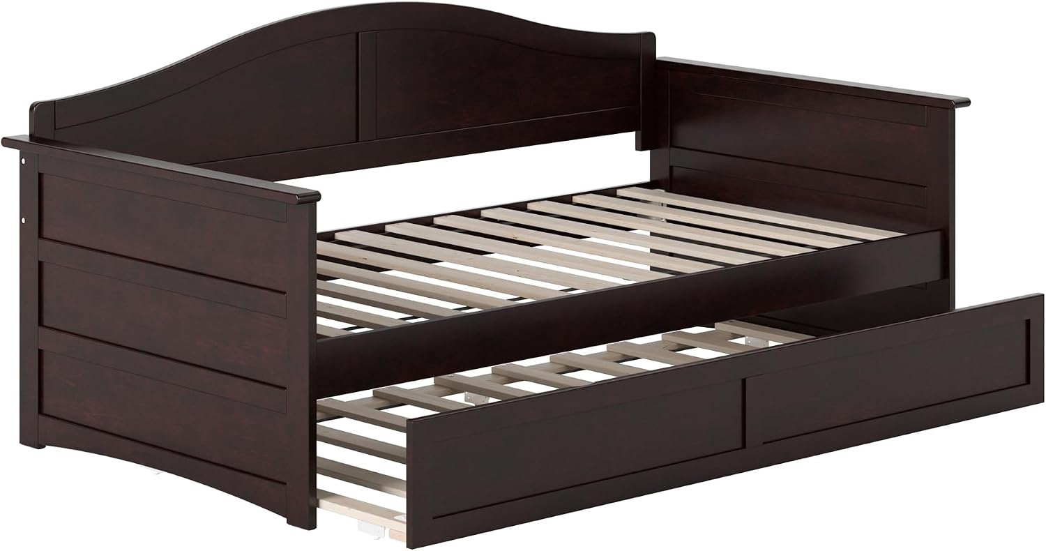 AFI, Acadia Twin Size Wood Daybed Frame with Twin Trundle, Espresso (Black)