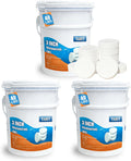 TABIT 120 lbs Chlorine Tablets 3 Inch for Swimming Pools – Slow Dissolving & Long Lasting – 99% Available Chlorine Tri-Chlor – Kills Bacteria & Stops Algae – 3 x 40 lb Buckets