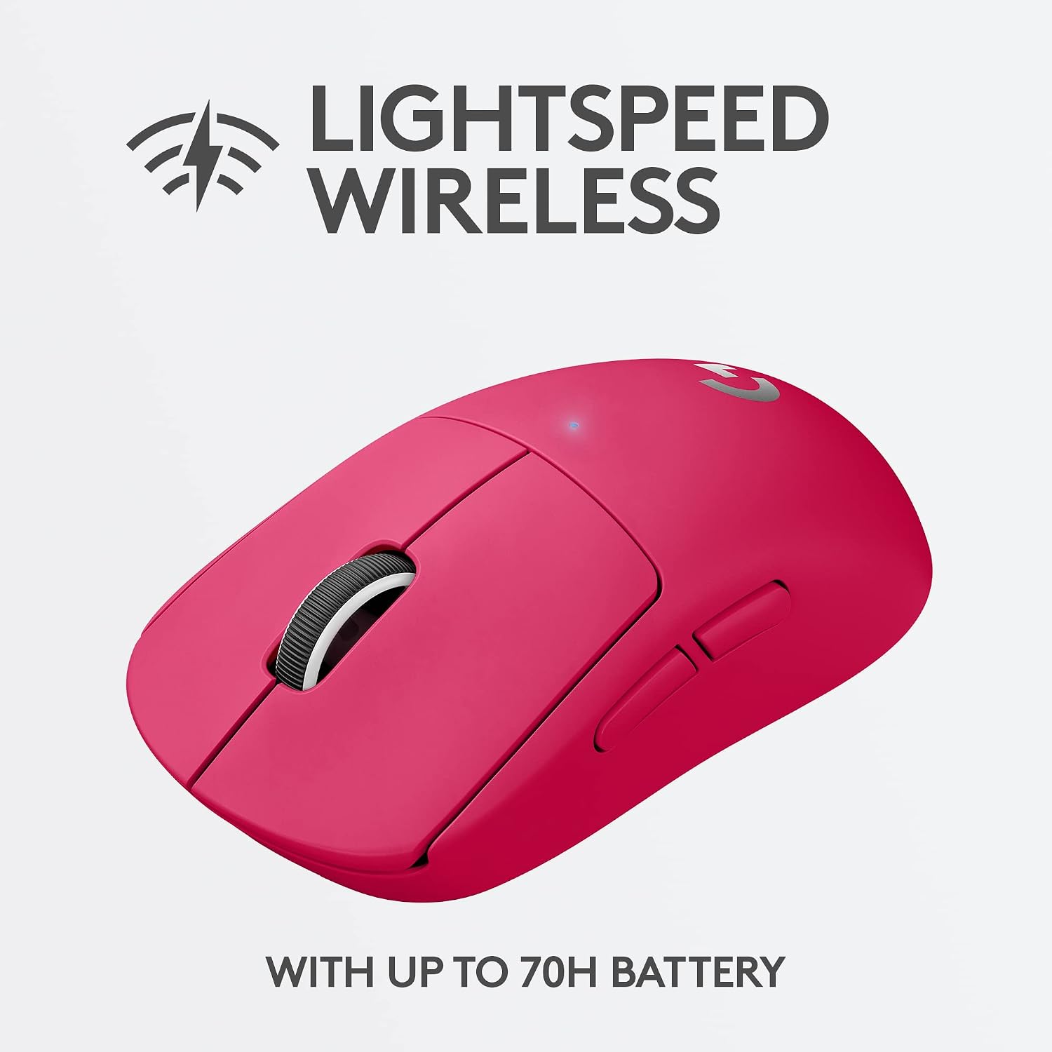 Logitech G PRO X Superlight Wireless Gaming Mouse, Ultra-Lightweight, Hero 25K Sensor, 25,600 DPI, 5 Programmable Buttons, Long Battery Life, Compatible with PC/Mac - Magenta