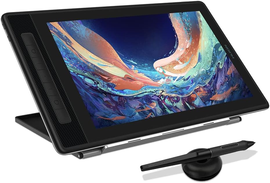 HUION Kamvas Pro 13 2.5K QHD Graphics Monitor Drawing Tablet with Screen QLED Full Lamination Battery-Free Stylus PW517 for Windows PC, Mac, Android, 13.3inch Digital Drawing Tablet Pen Display