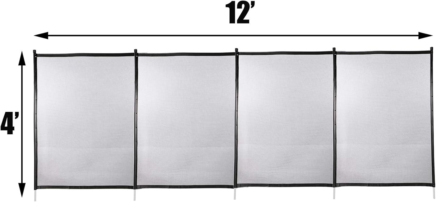 Happybuy Pool Fence, 4FTx 48FT DIY Pool Fences for Inground Pools, Removable Child Safety Pool Fencing, Swimming Pool Fence in Ground for Kids Safety, Black Pool Mesh to Protect Kids