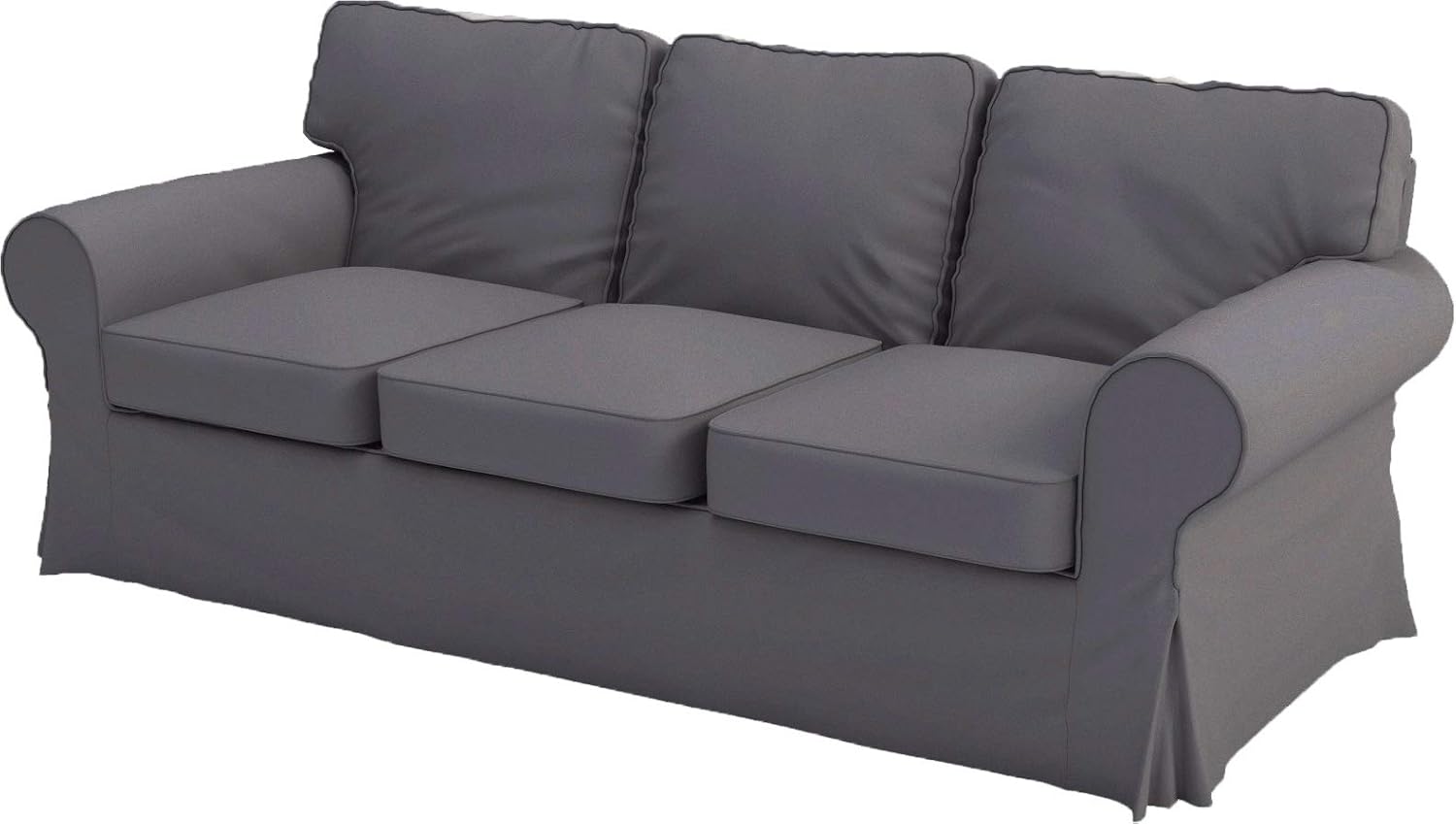 Sofa Covers Compatible with IKEA Ektorp 3 Seat Sofa Slipcovers (Polyester Flax Dark Gray, Ektorp Sofa)