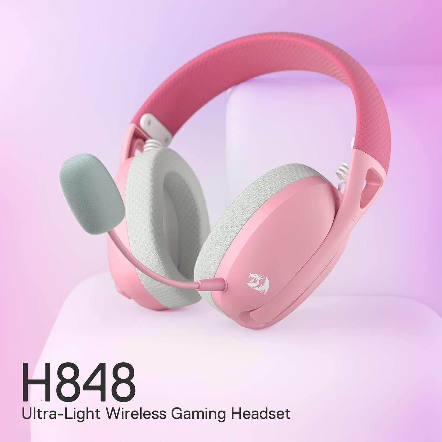 Redragon H848 Wireless Gaming Headset - Lightweight - 7.1 Surround Sound - 40MM Drivers - Detachable Microphone - Multi Platforms for PC, PS5/4/3, Switch, Mobile
