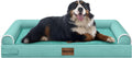 Large Dog Bed Orthopedic Washable: Jumbo Dog Bed Bolster Extra Large Dogs Egg Crate Foam Sofa Couch Waterproof Removable Cover - Aqua Blue